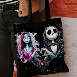 Women's Tote Bag - Jack Skellington 2D Flat Printing, Simple - Lightweight Hemp