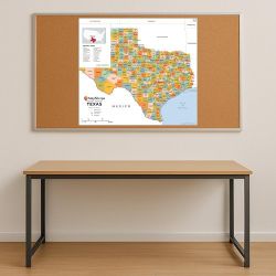 Large Laminated Texas Counties Map – 48" x 43.5" E86