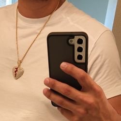 heartless pendant with 18k gold plated rope chain