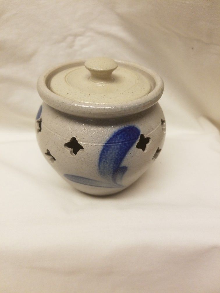 Salt Glaze Pottery Candle Holder