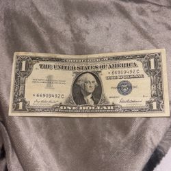 1$ series 1957 blue seal and star note ( SHIP ONLY) 