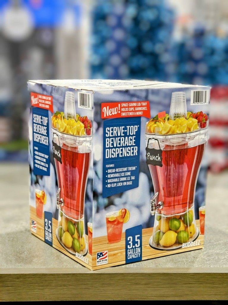 Buddeez Serve-Top Beverage Dispenser with Ice-Cone 3.5 gal.