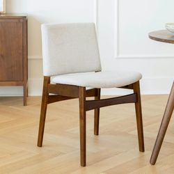 🪑 New Chalk Gray Walnut Dining Chair Set – Set of 2