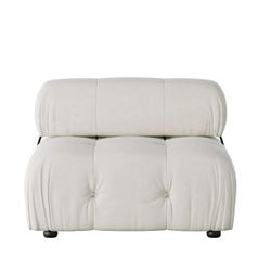 Modular Sectional Sofa, Velvet Couch, Middle seat, Beige