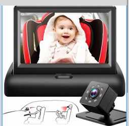 Baby Car Mirror with 4.3'' HD Night Vision Function Display, Safety Car Seat Camera with Wide Crystal Clear View, Easily Observe The Baby’s Move(Not U