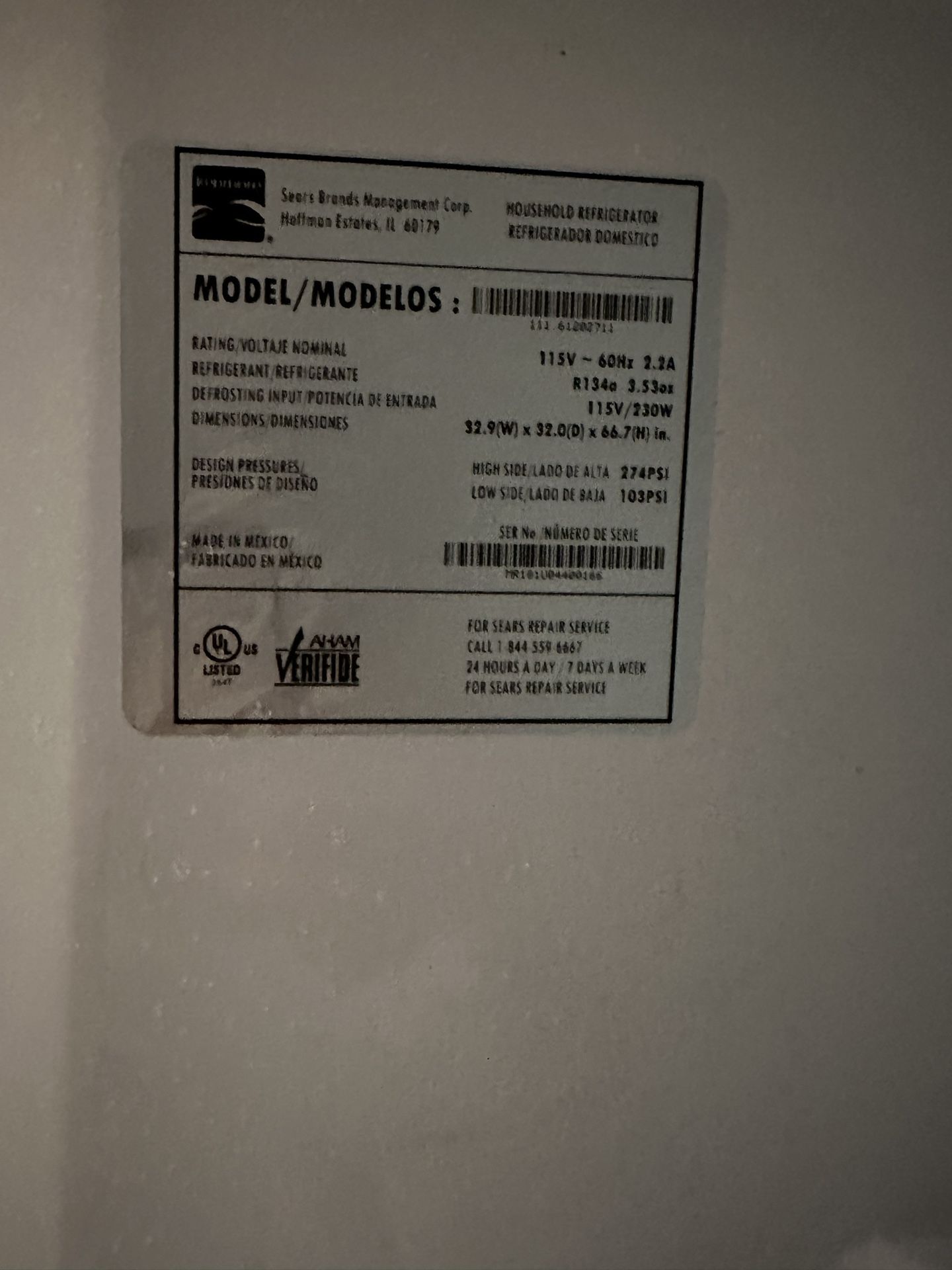 Kenmore Refrigerator Freezer