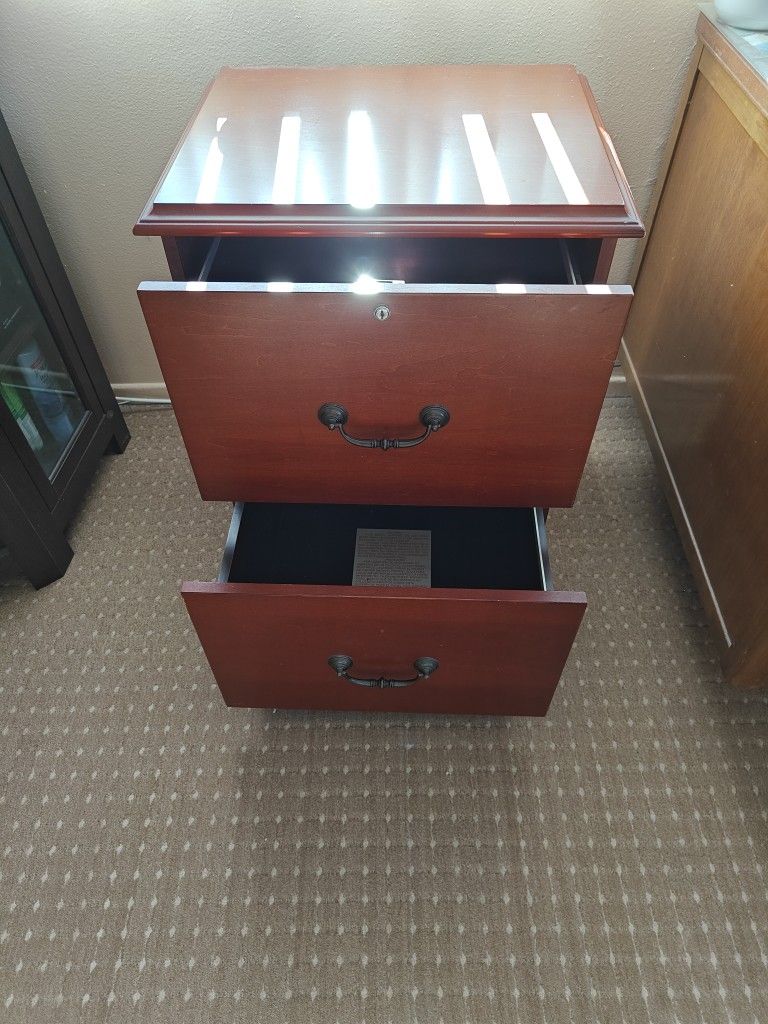 15x19x26 Two Drawer Filing Cabinet Wood