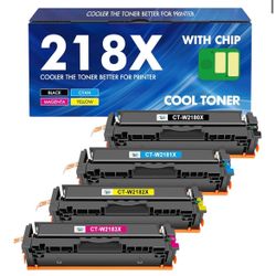 Brand: Cool Toner 218X 218A Toner Cartridges 4 Pack 3301fdw 3201dw with Chip Compatible Replacement for HP 218X 218A Color Laserjet Pro MFP 3301cdw 33