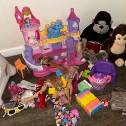 Lot Of Toys, Casttle House, Barbies, Lols, Accesories, Unicor Bouncer 