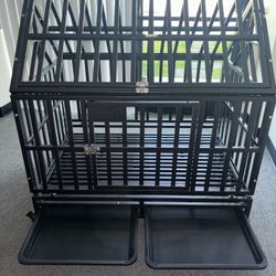 41" × 29" × 43" Heavy Duty High Top Medium Dog Cage Kennel Assembled