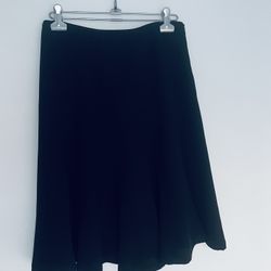 Zara MIDI A-line Fit And Flare Black Skirt Size 4