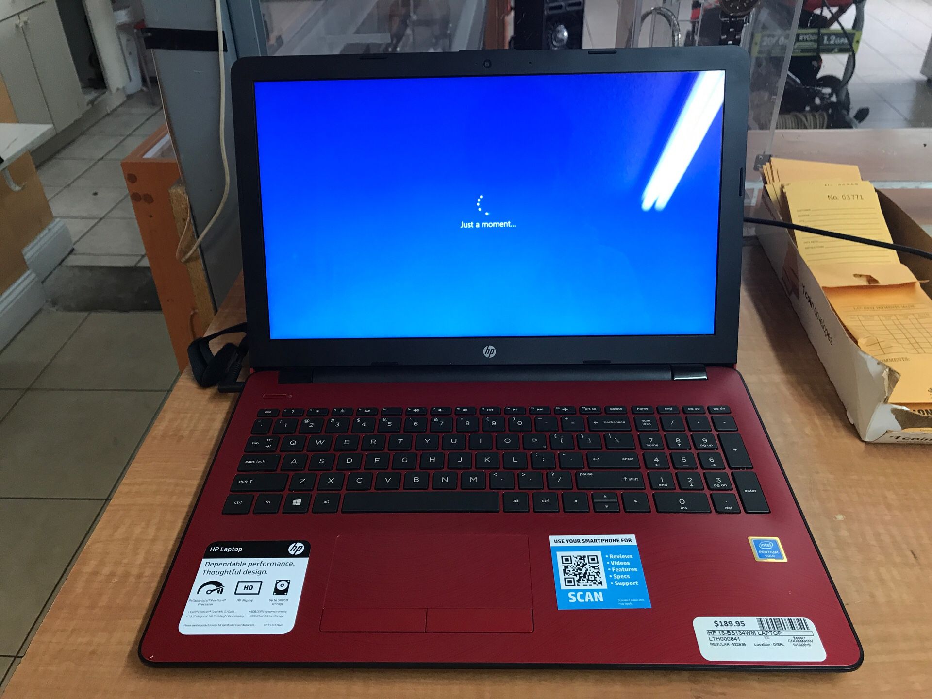HP laptop HP 15-BS244WM red laptop