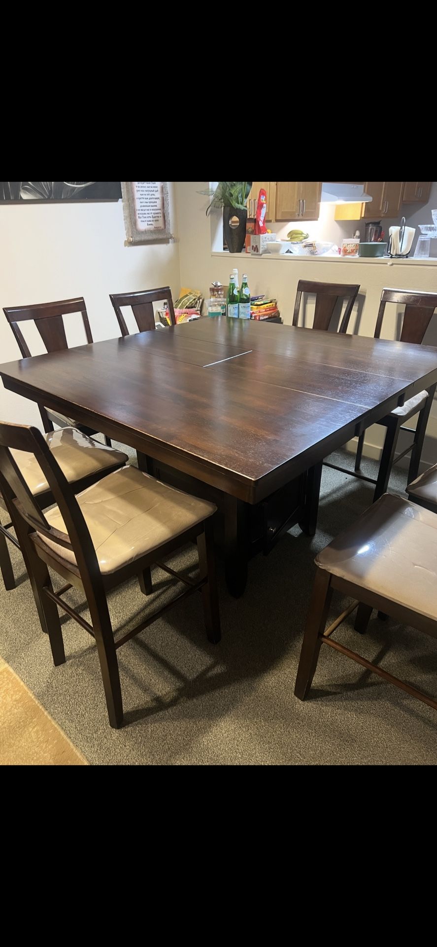 Square Table With 8 Chairs Included