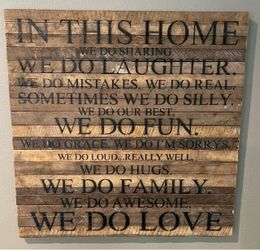 Rustic “In This Home” Wooden Wall Sign
