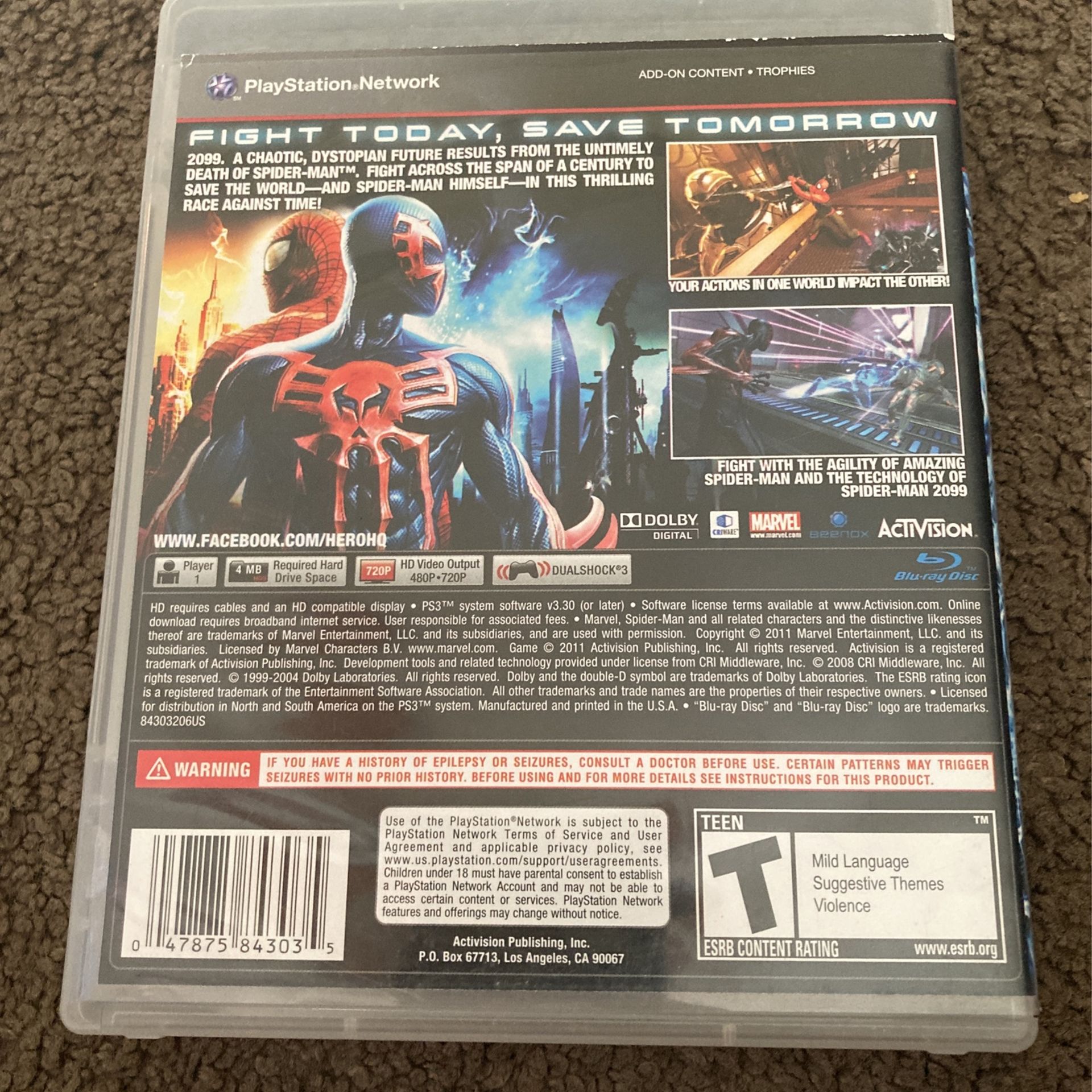 Buy Spider-Man: Edge of Time PS3 CD! Cheap game price