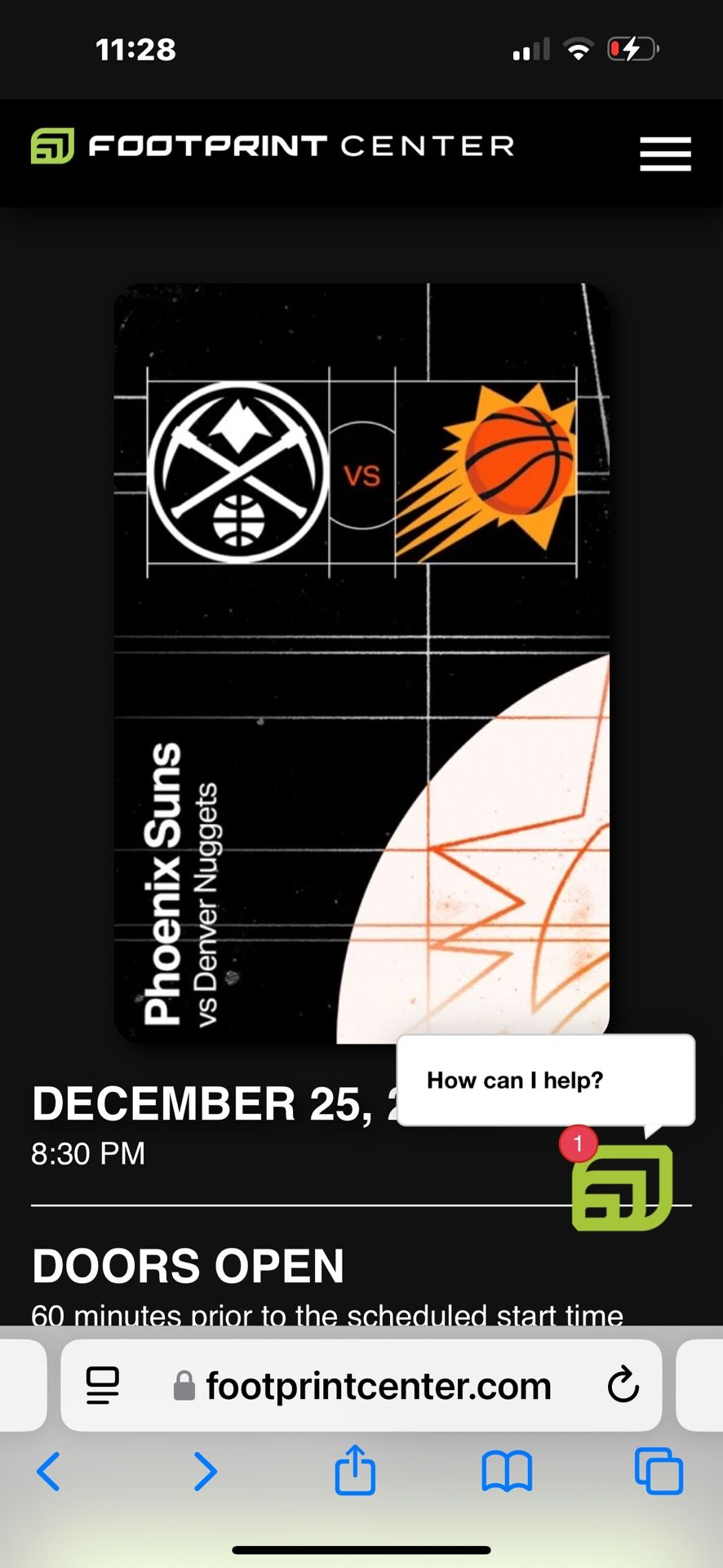 Christmas Day Game 2 Tickets In a Suite