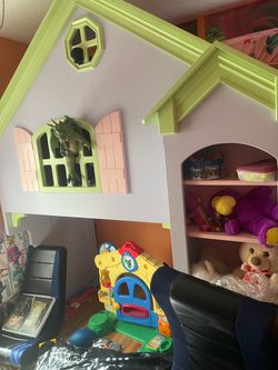 Kids Indoor Playhouse Loft Bed