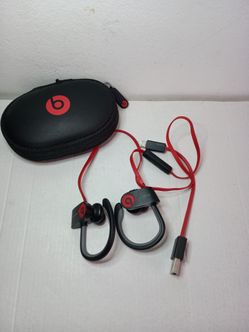 Beats Dr Dre power beats 2 wireles  Earbuds headphones  black  they work well
