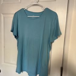Women's Blue T-Shirt J Jill perfect Pima size Large 