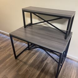Small Gray and black bench table
