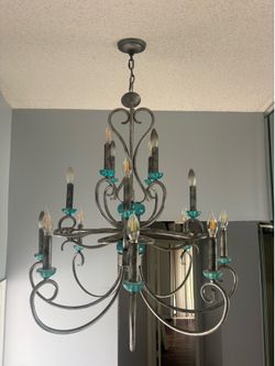 Chandelier cristal aqua