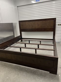 King size solid walnut bed frame, optional matching night stands