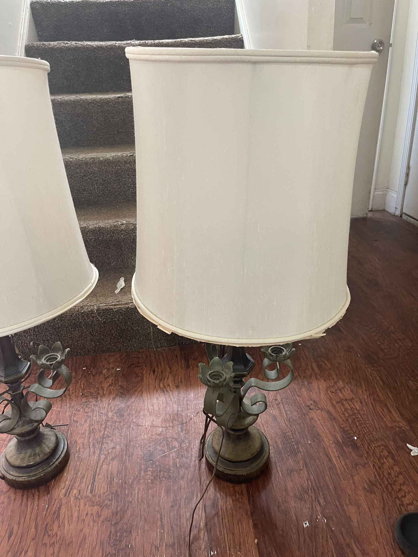 Vintage Lamps with Candle Holders