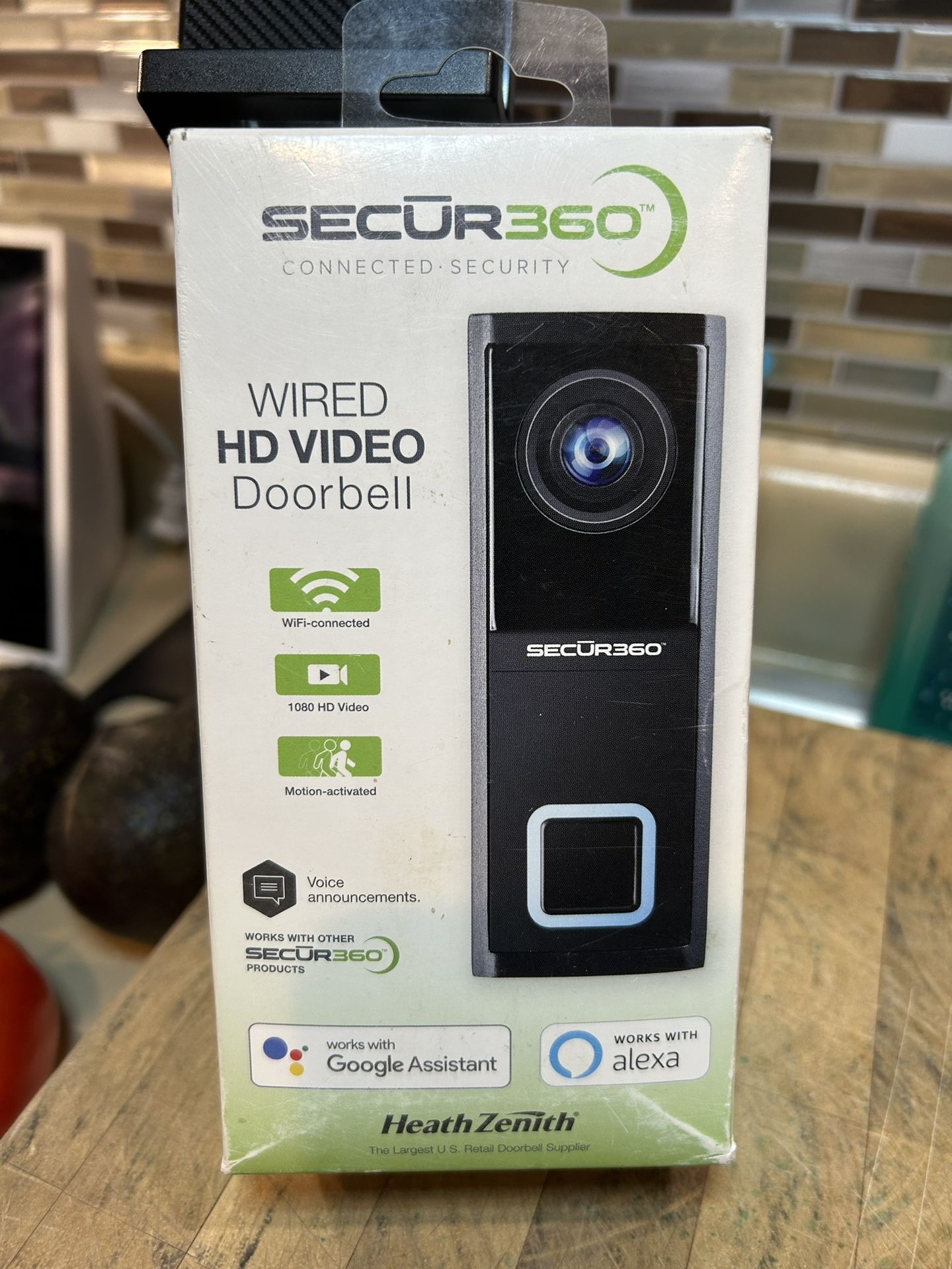 SECUR360 Wired Smart Video Doorbell with Camera and 2-Way Communication, model S