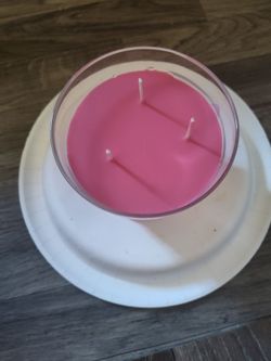 Large 3-Wick Pink Jar Candle