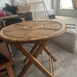 Vintage Bamboo Rattan Table