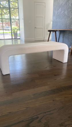 White boucle waterfall bench