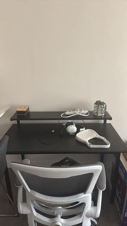 Gaming Desk + shelf, black (Measurements in description)