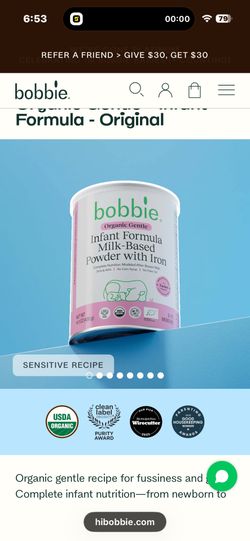 10 Cans Of Bobby Organic Gentle Infant Formula