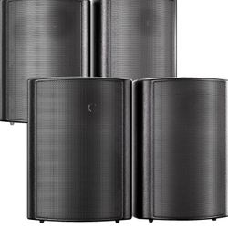 STUDIOFINIX 800W 6.5 Inch Outdoor Bluetooth Speakers Waterproof Wired with Multifunctional Amplifier Wall Mount Weatherproof Loudspeaker System for Pa