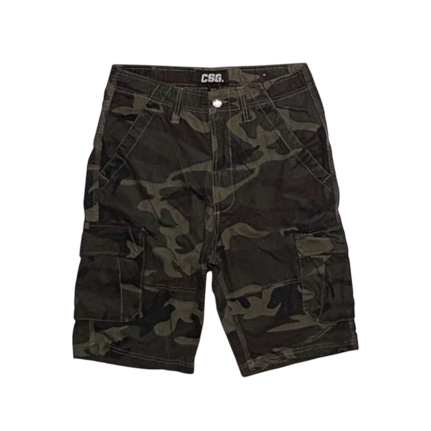 CSG brand cargo shorts dark camouflage print size 32 men’s