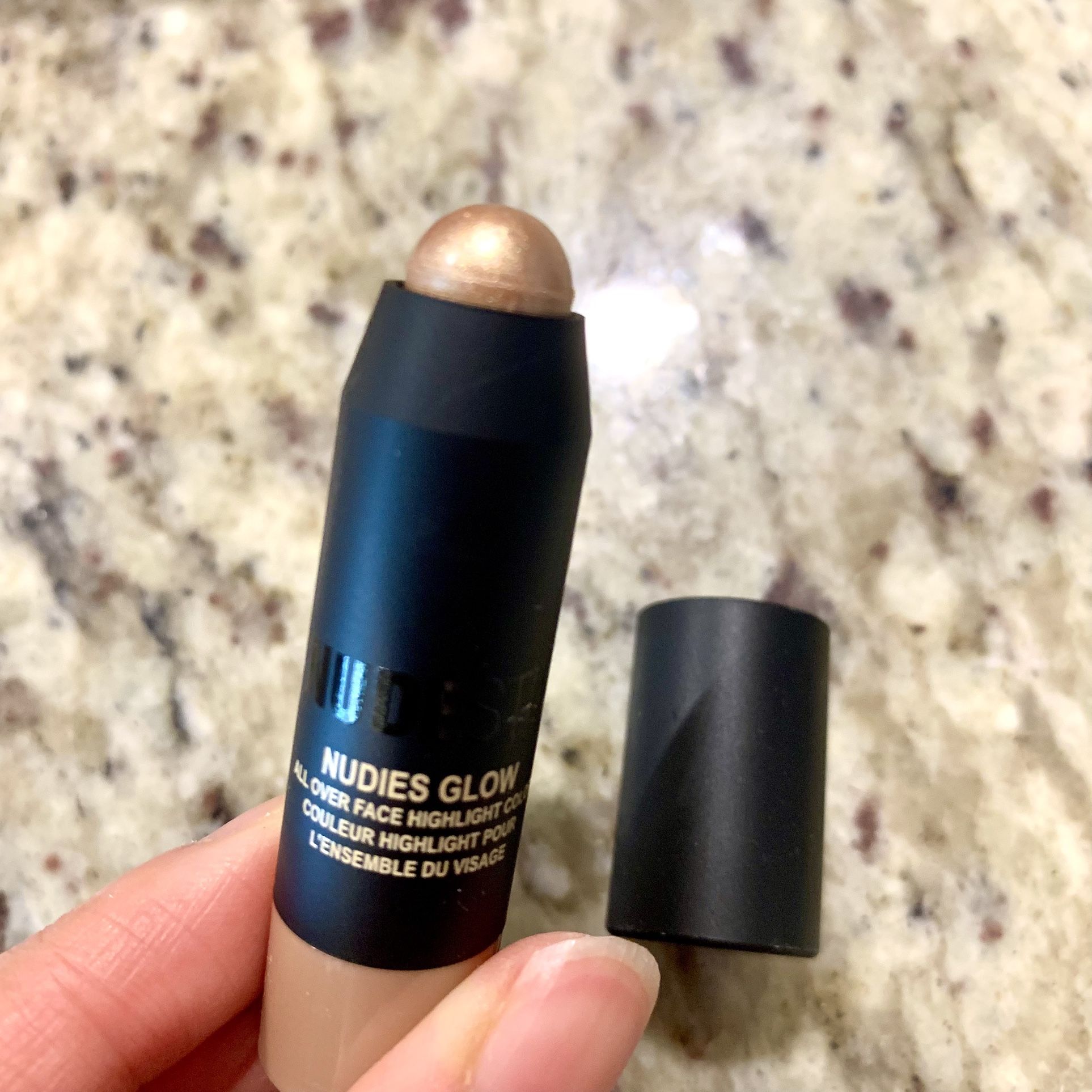 NUDESTIX NUDIES Glow All-Over Face Highlight – Bubbly Bebe 0.07 Oz Travel Size.
