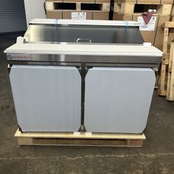 NSF 48” Refrigerated Prep Table, 12 Pan Capacity, 47”Chopping Board 