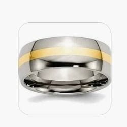 New - Men's 14k & Titanium Wedding Ring
