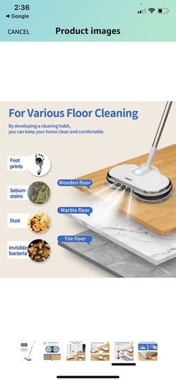 POWERFULL Cordless Electric Mop for Floor Cleaning, AlfaBot WS-24
