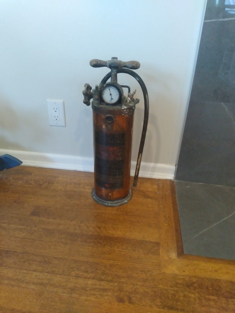 Antique Copper Phister Fire Extinquisher
