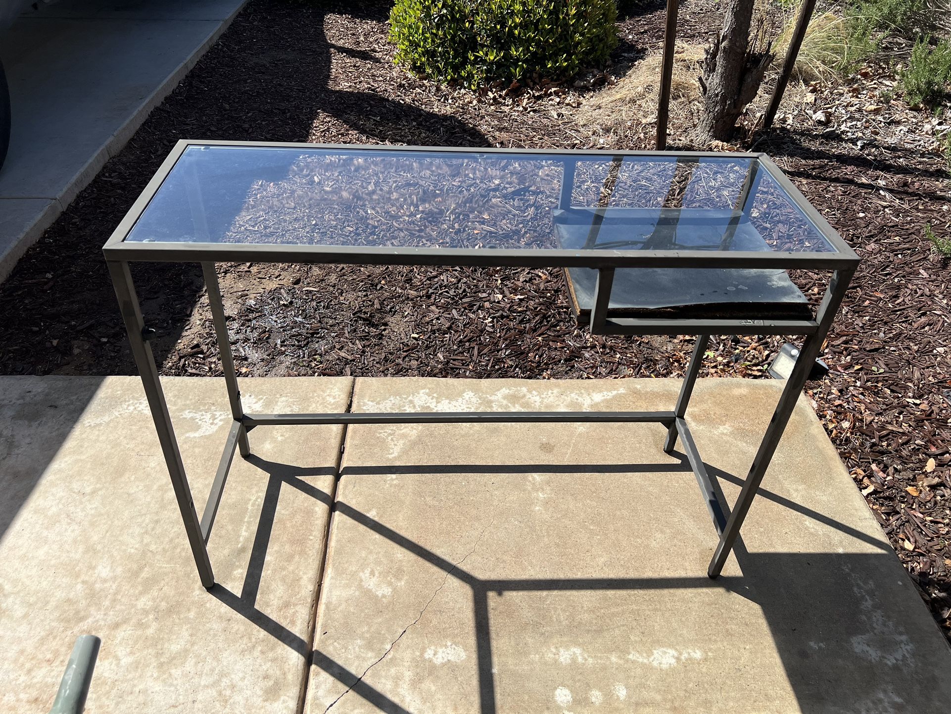 Glass Top Desk / Entry Table Needs Wooden Part Replaced