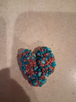 Weird shaped nerds gummy clusters heart shaped