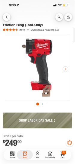 Milwaukee FUEL Compact Impact Wrench Tool Only