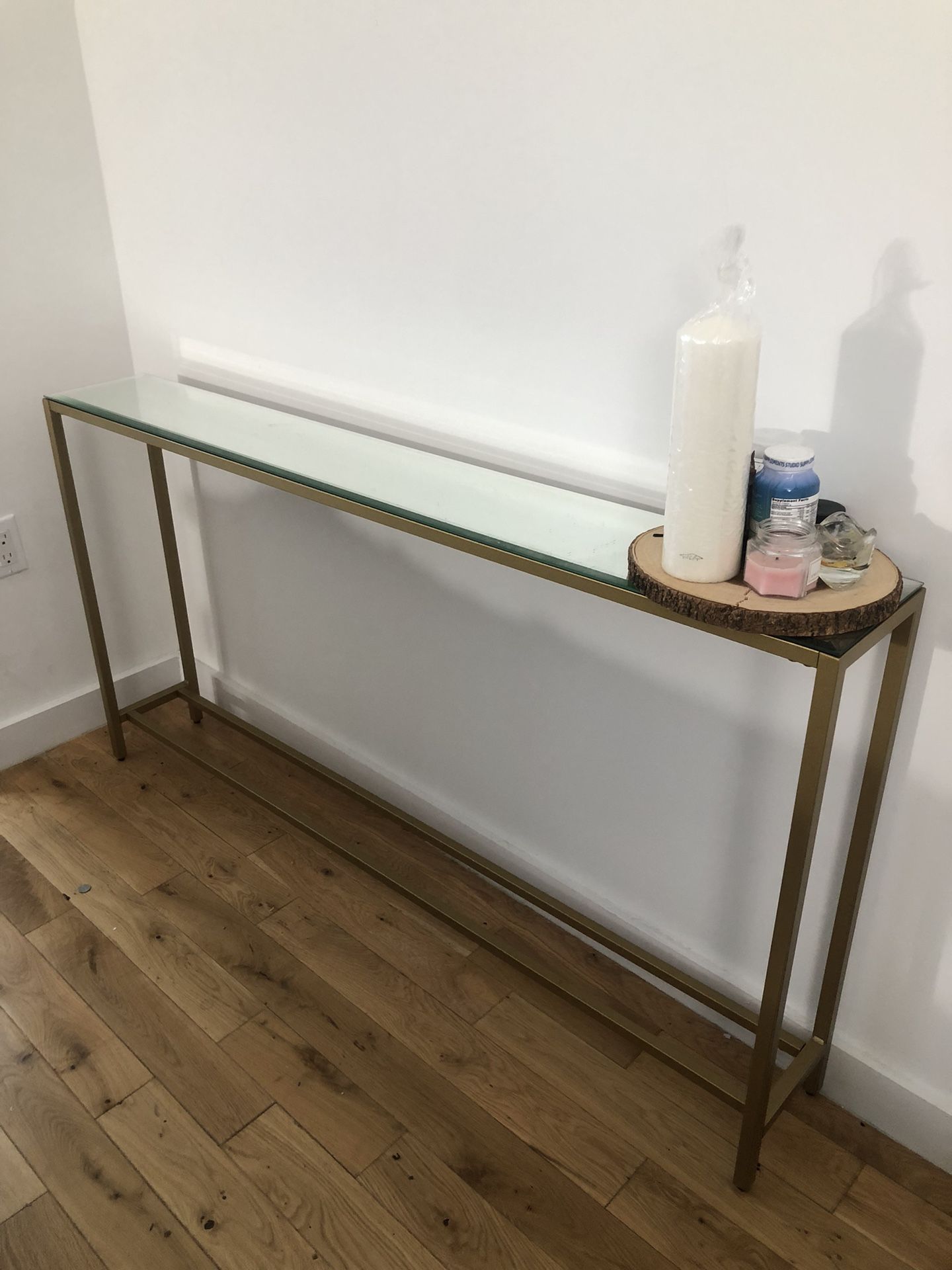 Dillard Narrow Console Table Gold - Aiden Lane, From Target! 30 Inches (H) x 56 Inches (W) x 8 Inches