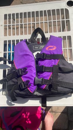 O’rageous life jacket kids 30-50 pounds purple