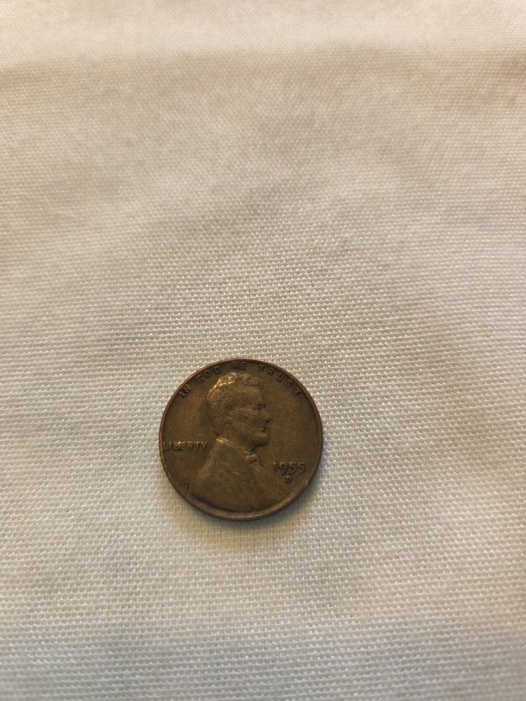 1955D Penny Missed Strike Between B E In Liberty