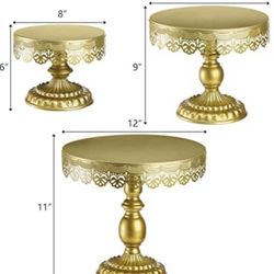 3 Piece Gold Cake Stand Set 