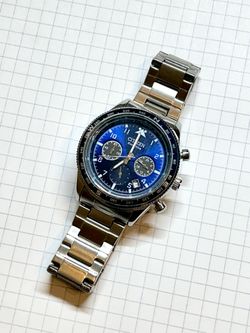 Citizen Eco-Drive B620 Chronograph Men’s Watch Blue Dial Stainless Steel 100M