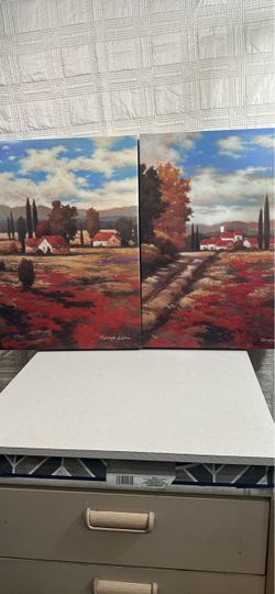Tuscan Landscape Canvas Wall Art Set of 2