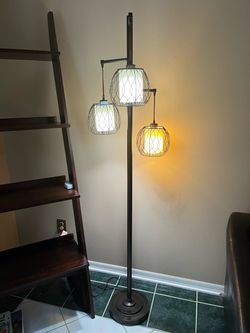 3-Light Wire Cage Floor Lamp